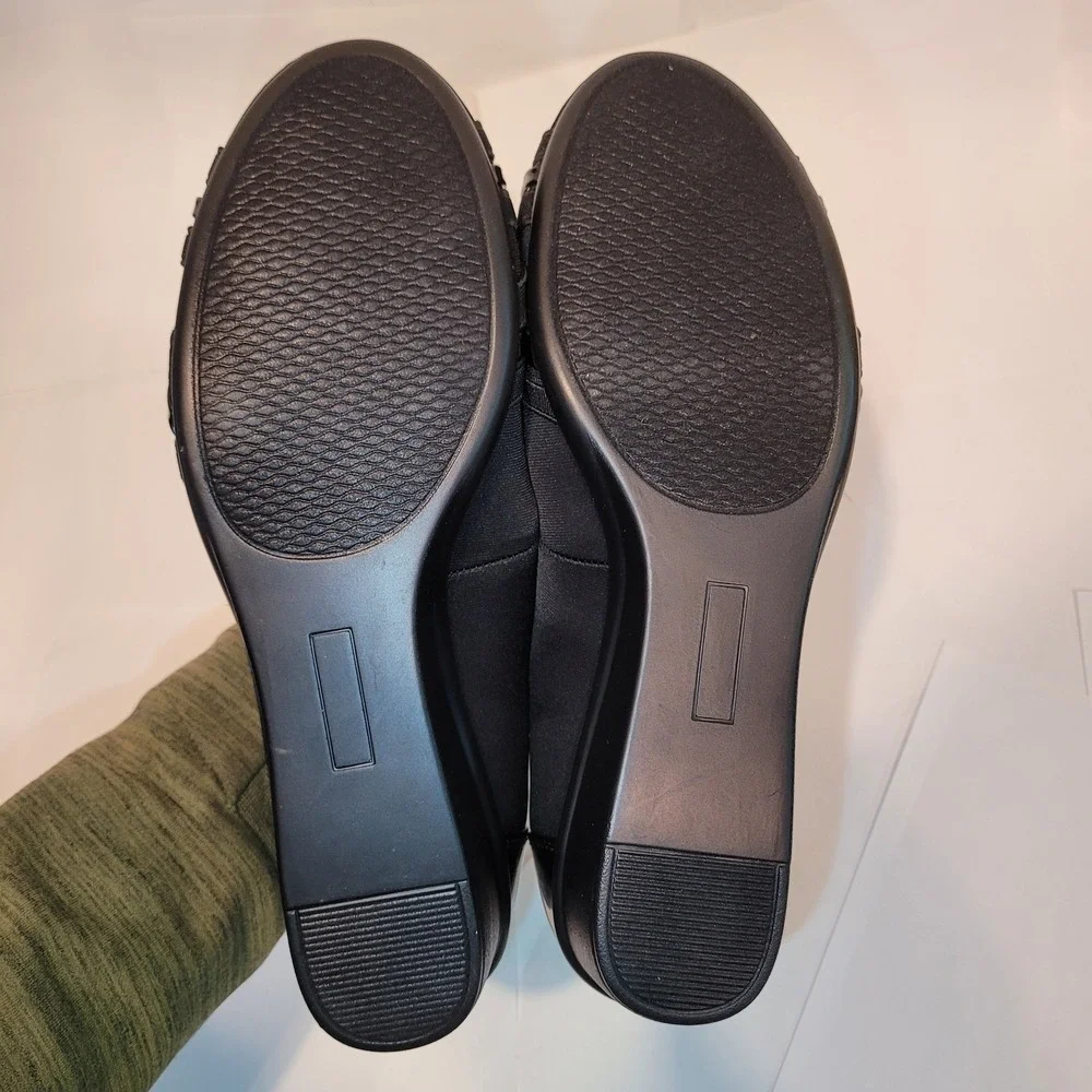 Mountain Sole by White Mountain Women's Black Wedge Ballet Flats Size‎ 10W